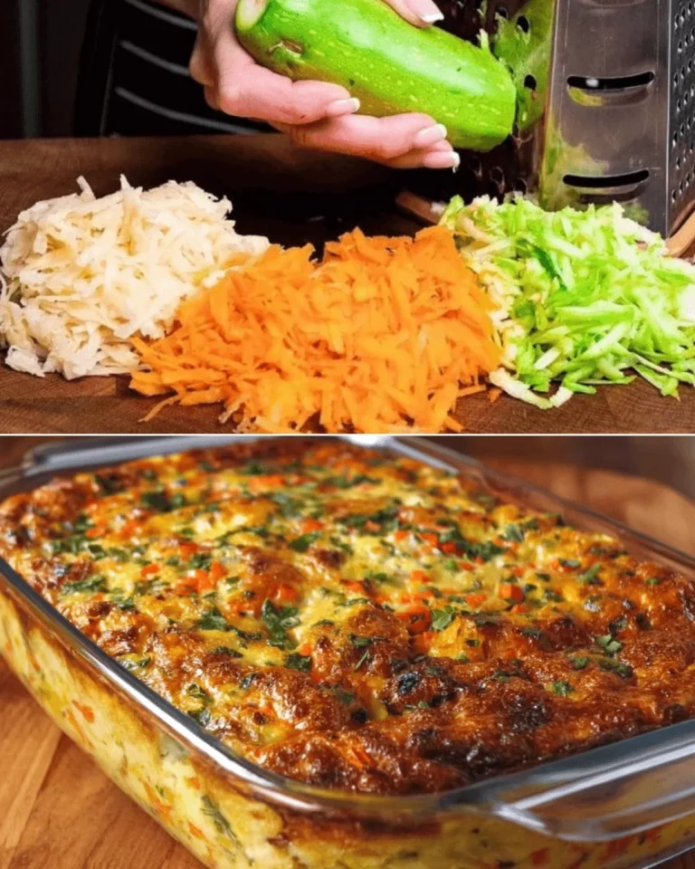 Colorful vegetable bake with various roasted vegetables and cheese
