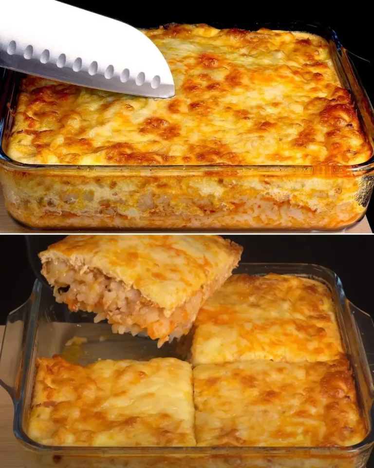 Layered Rice Casserole with Ground Meat