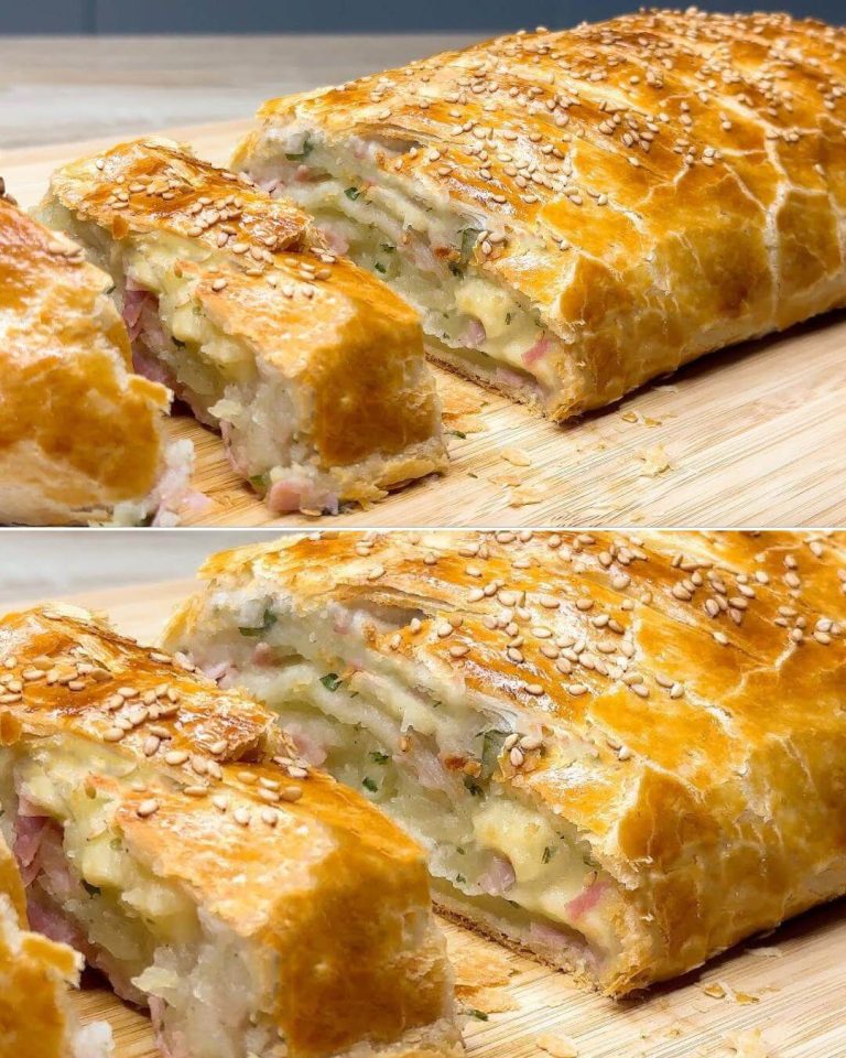Delicious Potato Stuffed Puff Pastry Roll