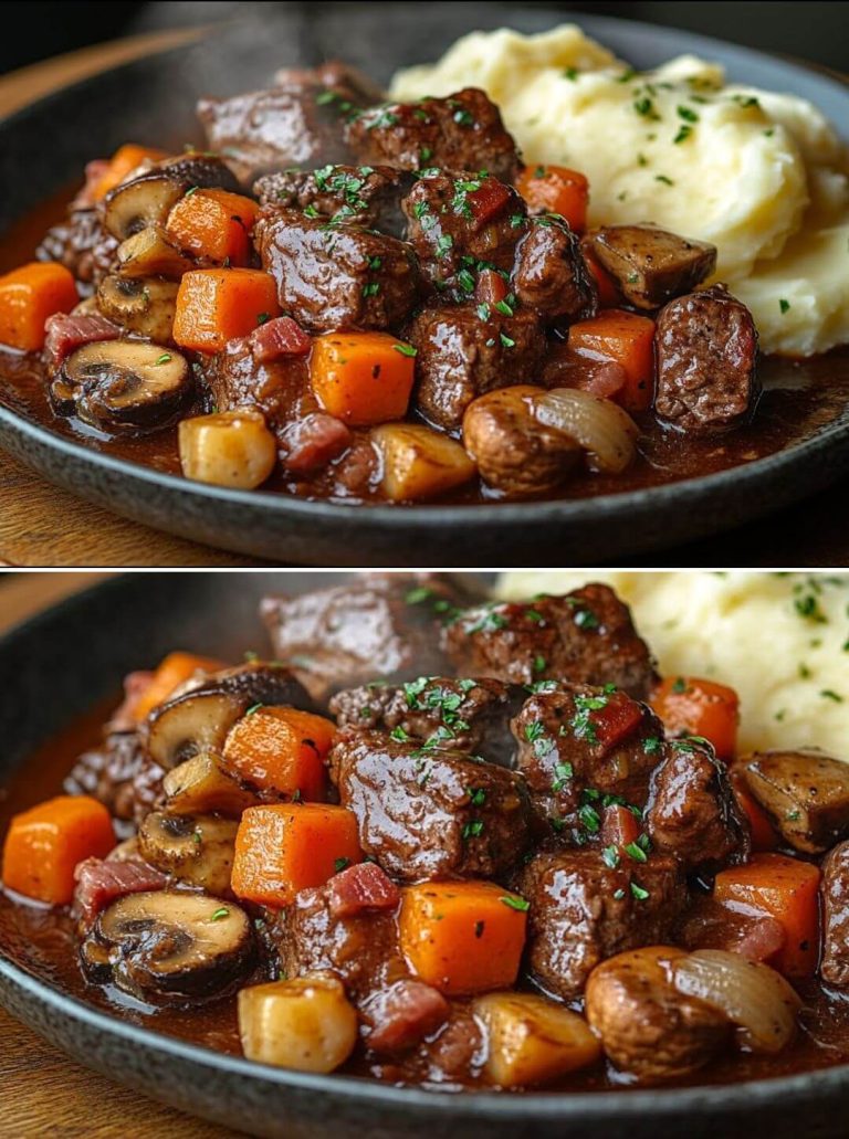 Classic French Beef Bourguigno