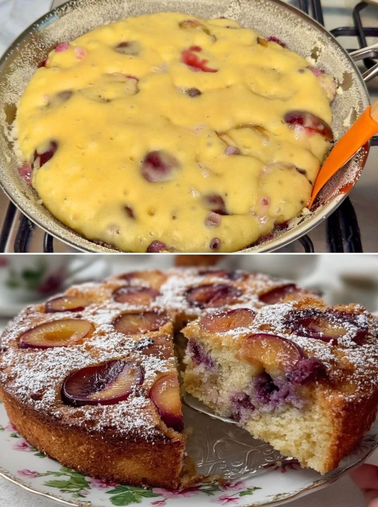 5-Minute Stovetop Plum Cake