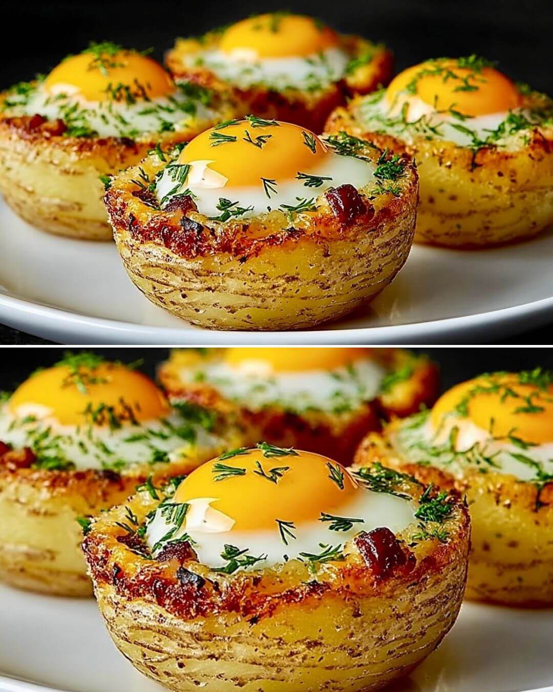 Crispy Potato Nest with Eggs