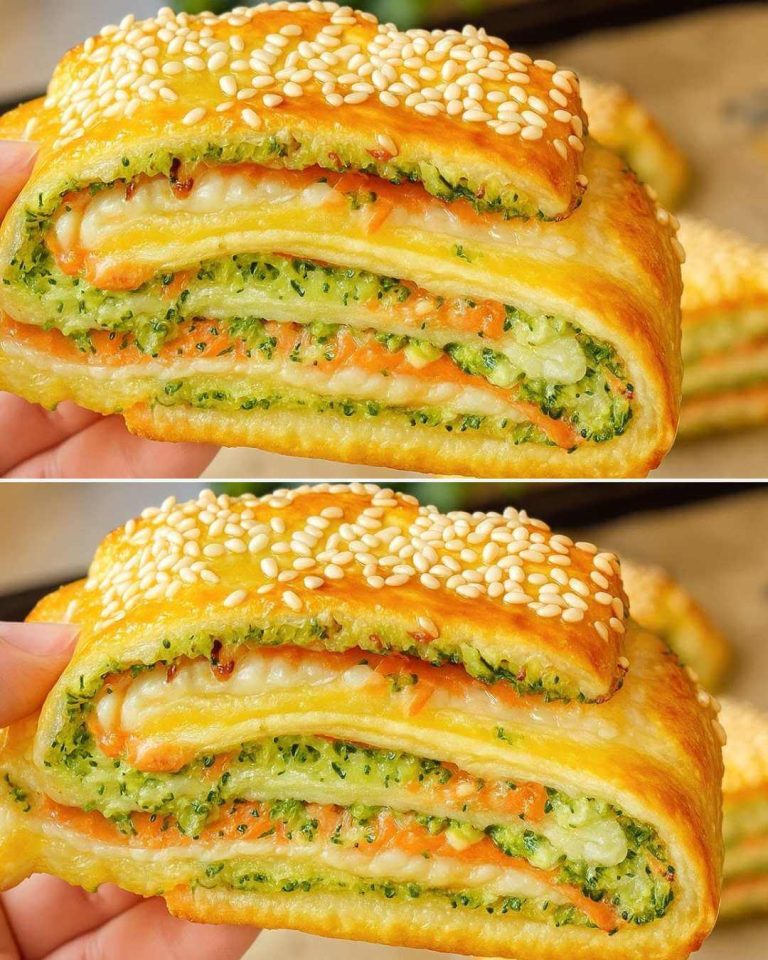 Crispy Broccoli and Salmon Puff Pastries