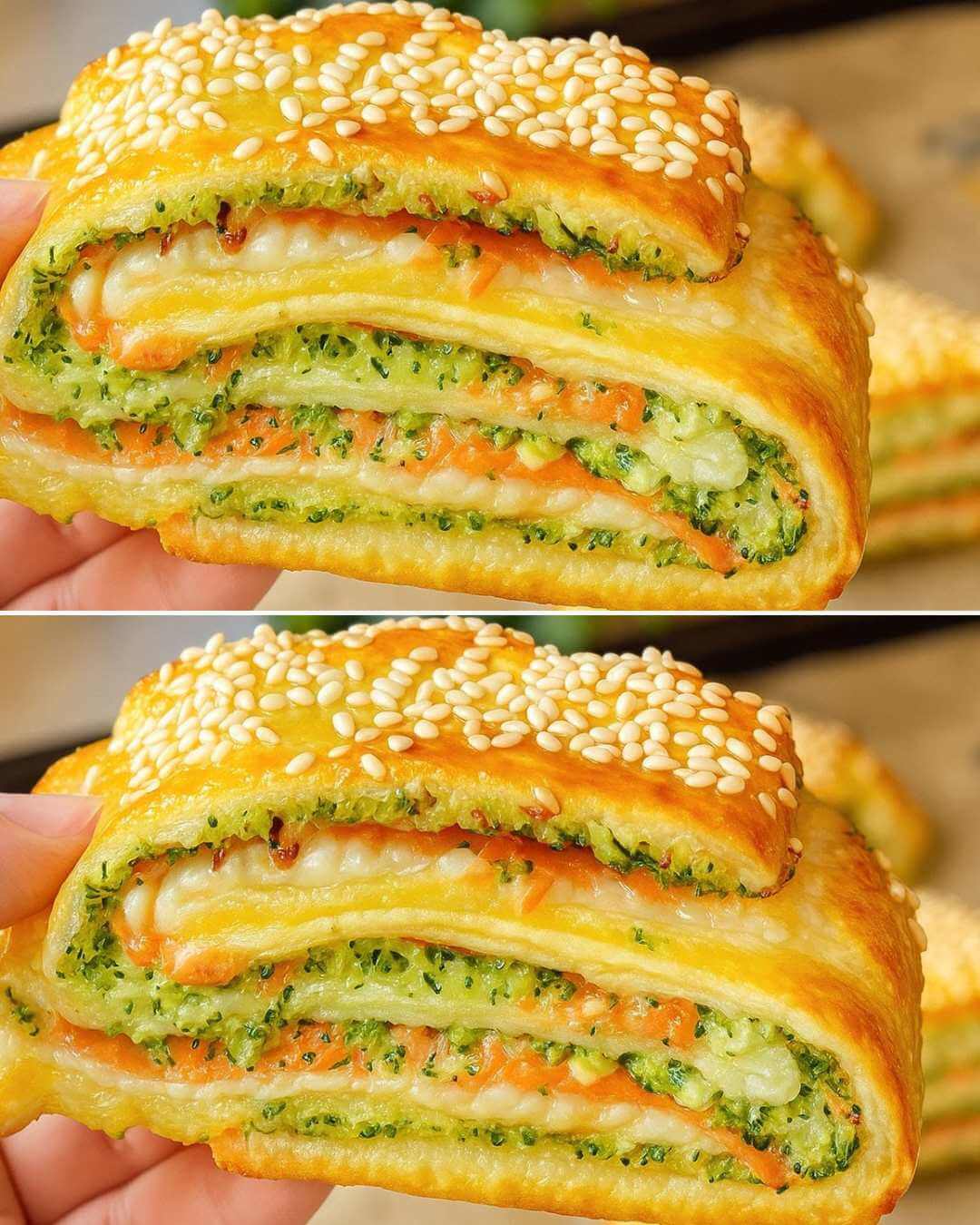 Crispy Broccoli and Salmon Puff Pastries