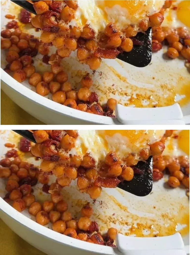 Delicious Chickpea Fried Eggs served on a plate with fresh herbs