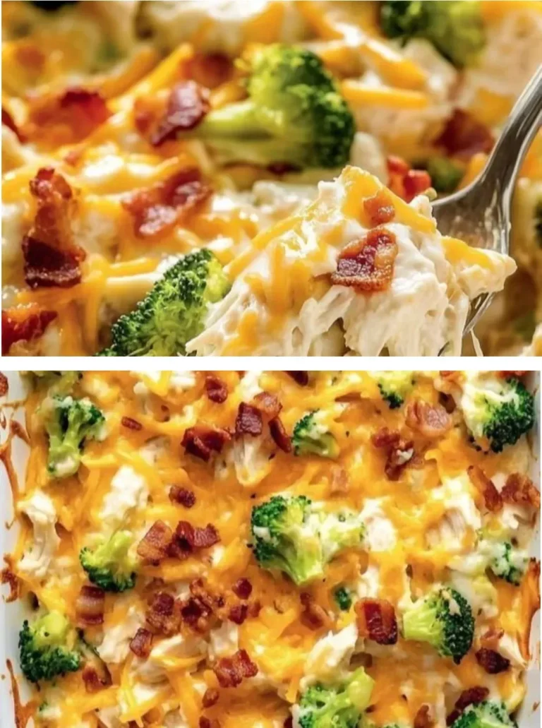 Easy low carb chicken casserole baked with veggies and cheese