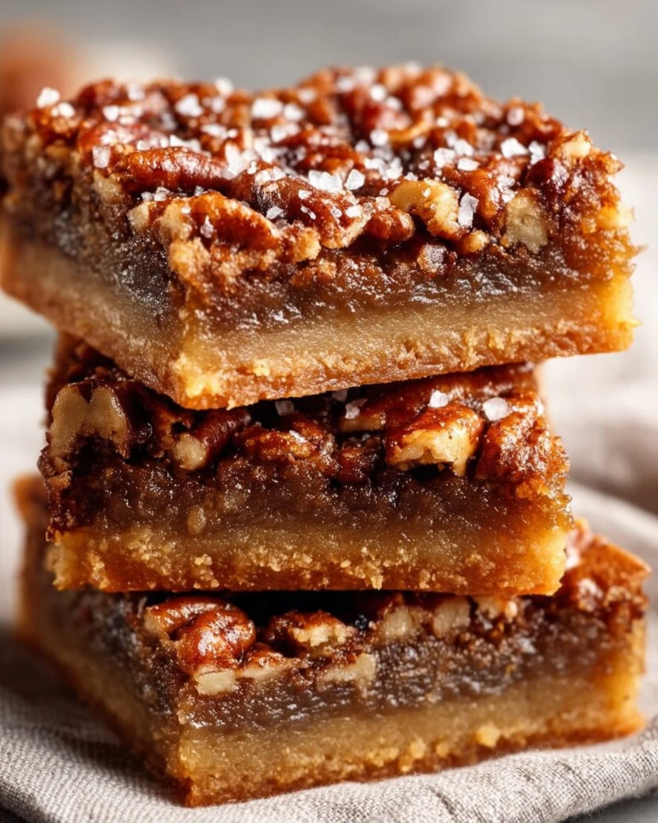 Delicious gluten-free pecan pie bars served on a wooden table