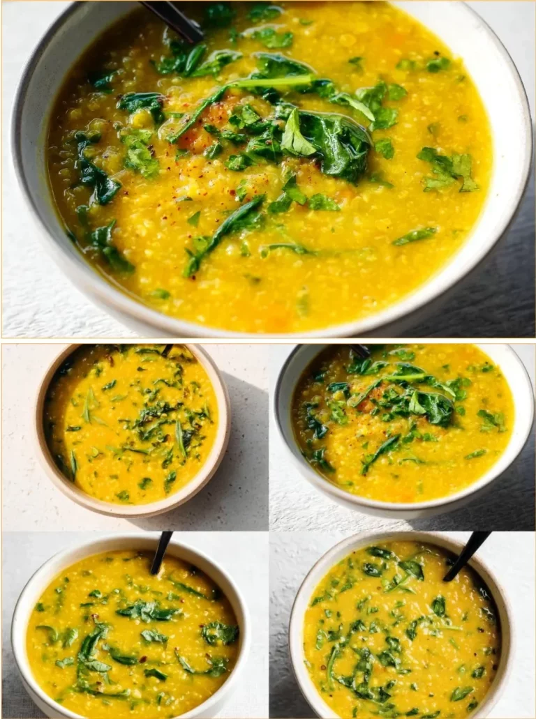 Bowl of high-protein savory oatmeal topped with fresh herbs and vegetables