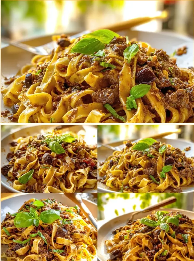 Plate of Mediterranean Mushroom Pasta with fresh herbs and vegetables