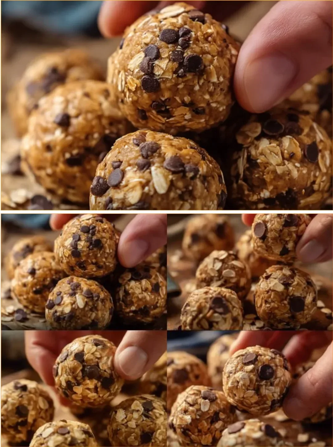 No-bake peanut butter chocolate oat balls ready to enjoy as a healthy snack