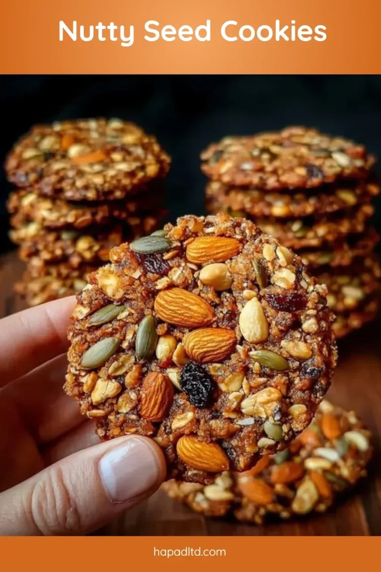 Homemade Nutty Seed Cookies with various seeds and nuts on a wooden table