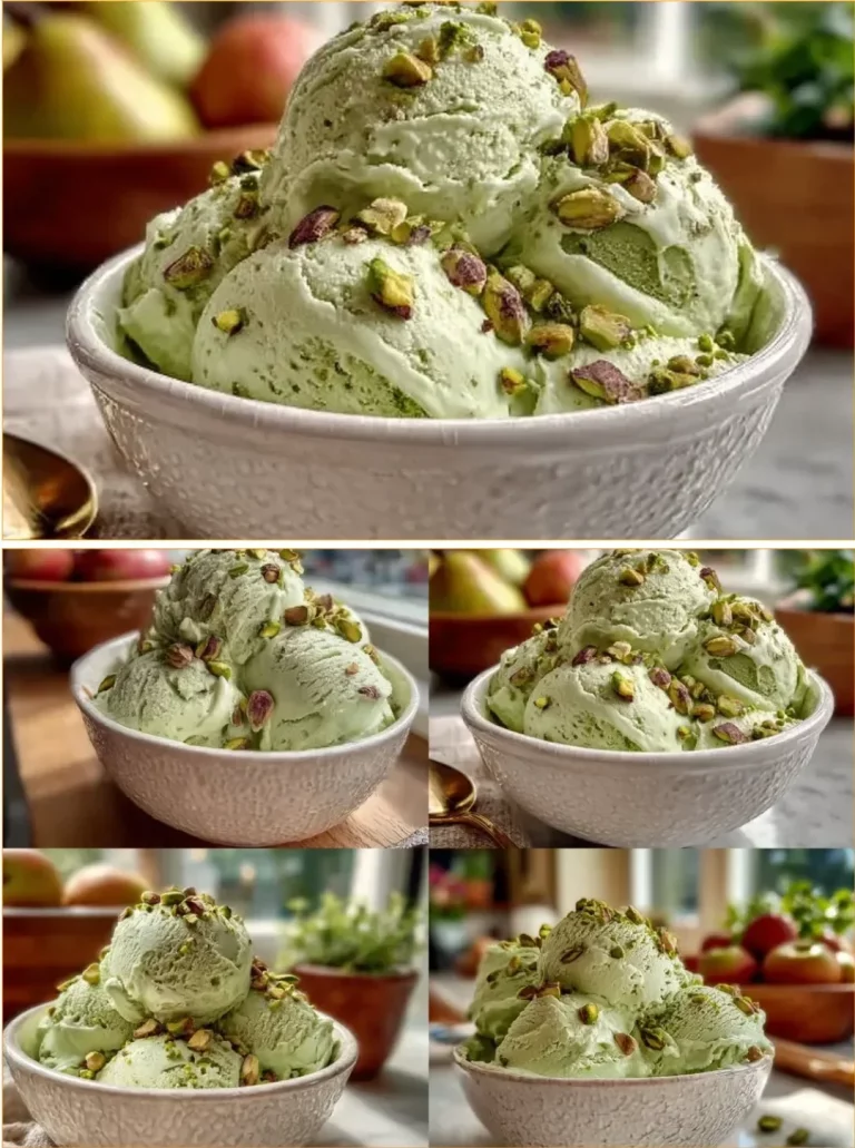 Delicious Pistachio Coconut Ice Cream served in a bowl