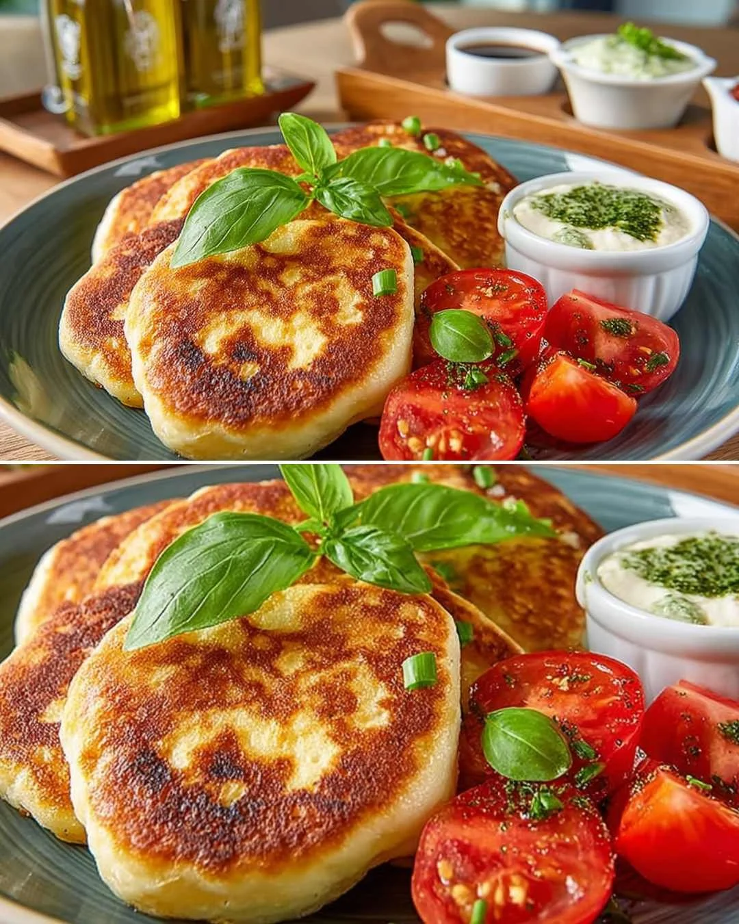 Delicious unsweetened cheesecakes made with suluguni cheese