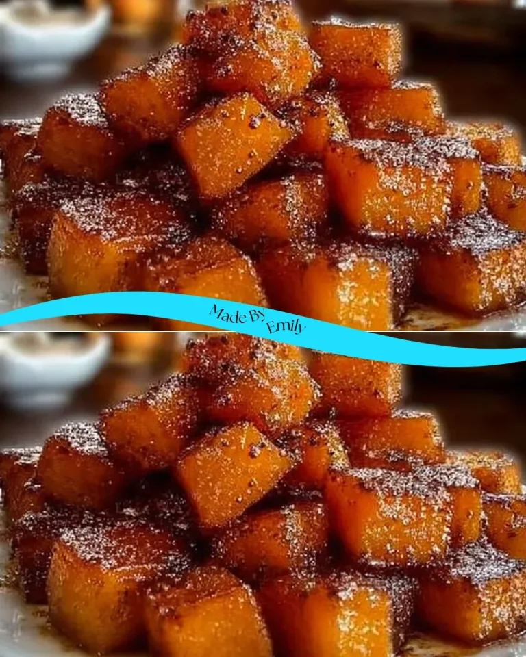 Brown sugar roasted butternut squash served in a bowl, garnished with herbs