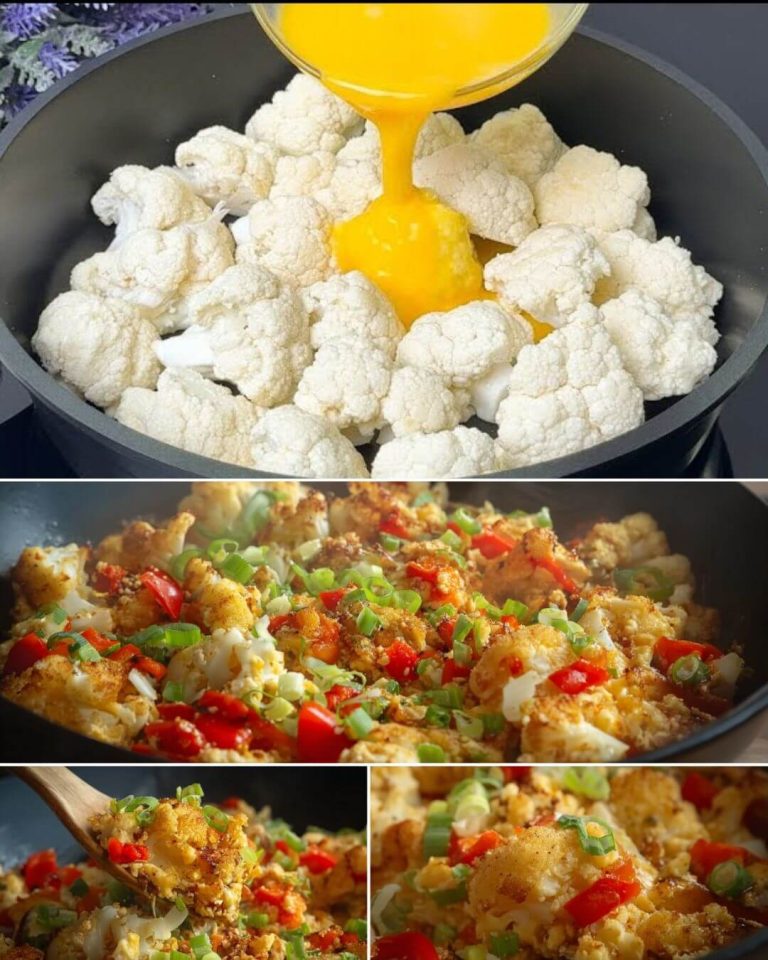 Quick Cauliflower and Egg Skillet with Creamy Mustard Sauce