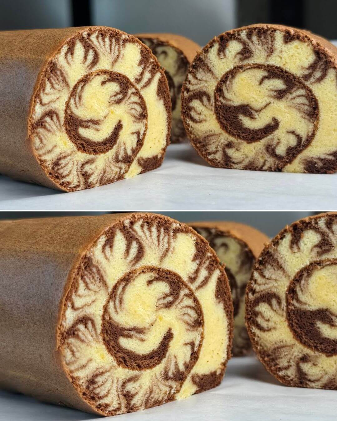 Stunning Marble Swiss Roll Cake