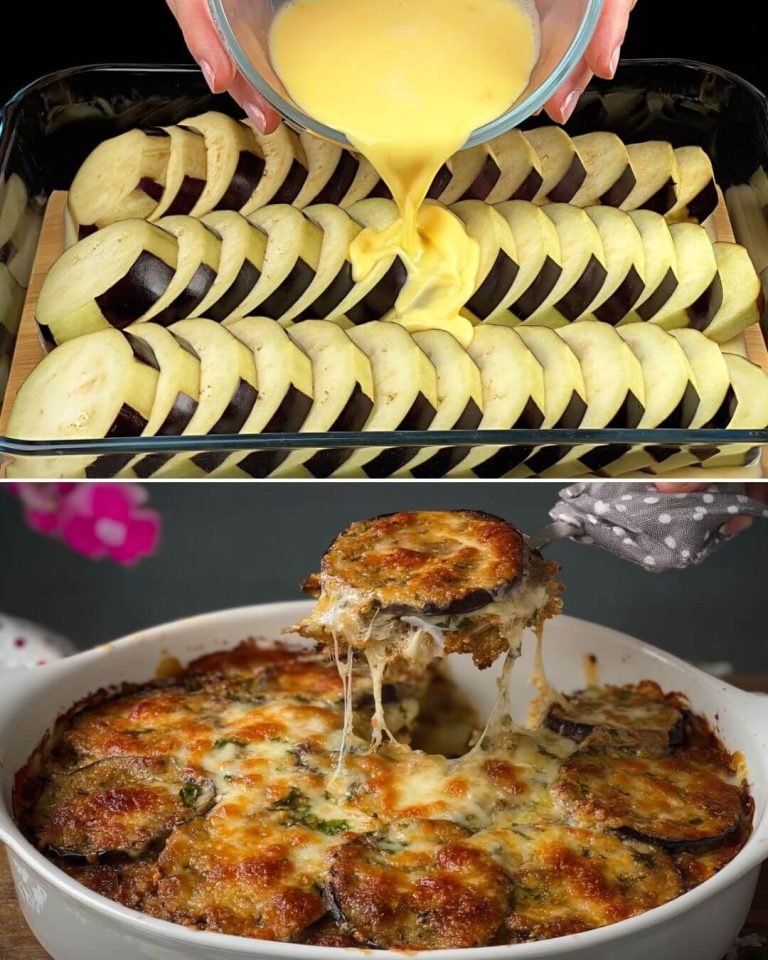 Crispy Baked Eggplant Casserole with Creamy Mushroom Filling