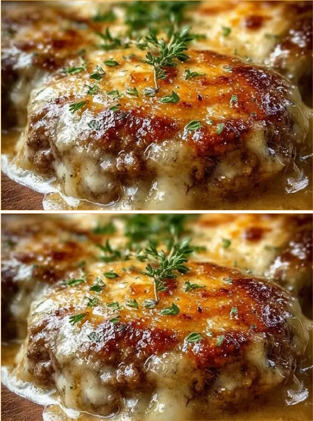 Delicious Amish Hamburger Steak Bake served in a rustic dish