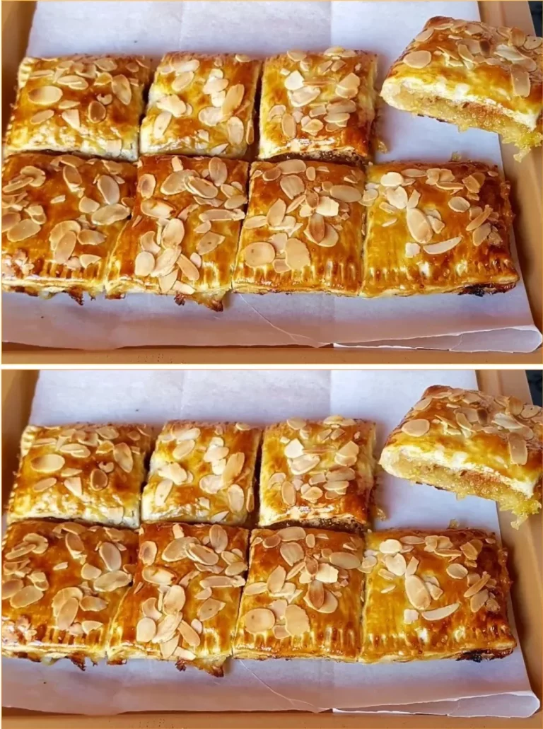 Apple Puff Pastry with Amaretti and Cinnamon on a wooden table.