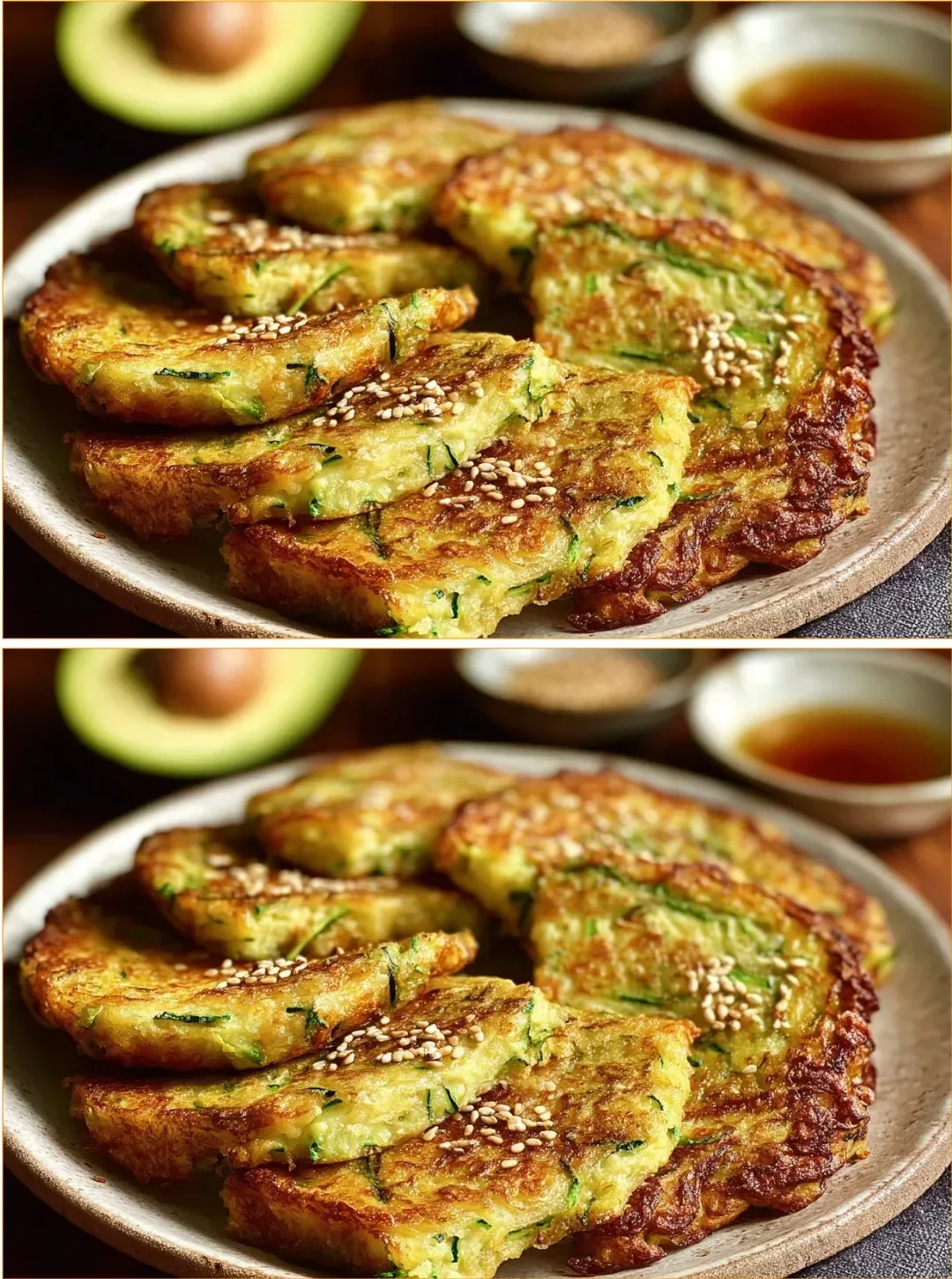 Sliced Avocado Cheese Bread with herbs and cheese topping