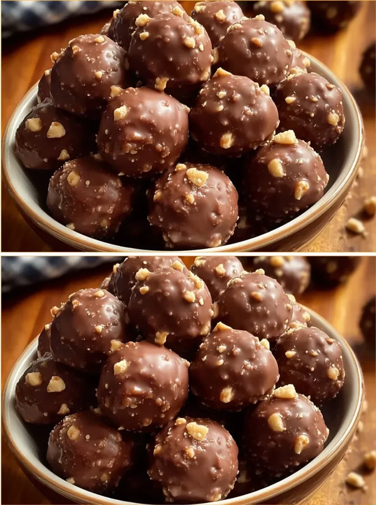Delicious homemade Butterfinger Balls dessert made with chocolate and peanut butter.