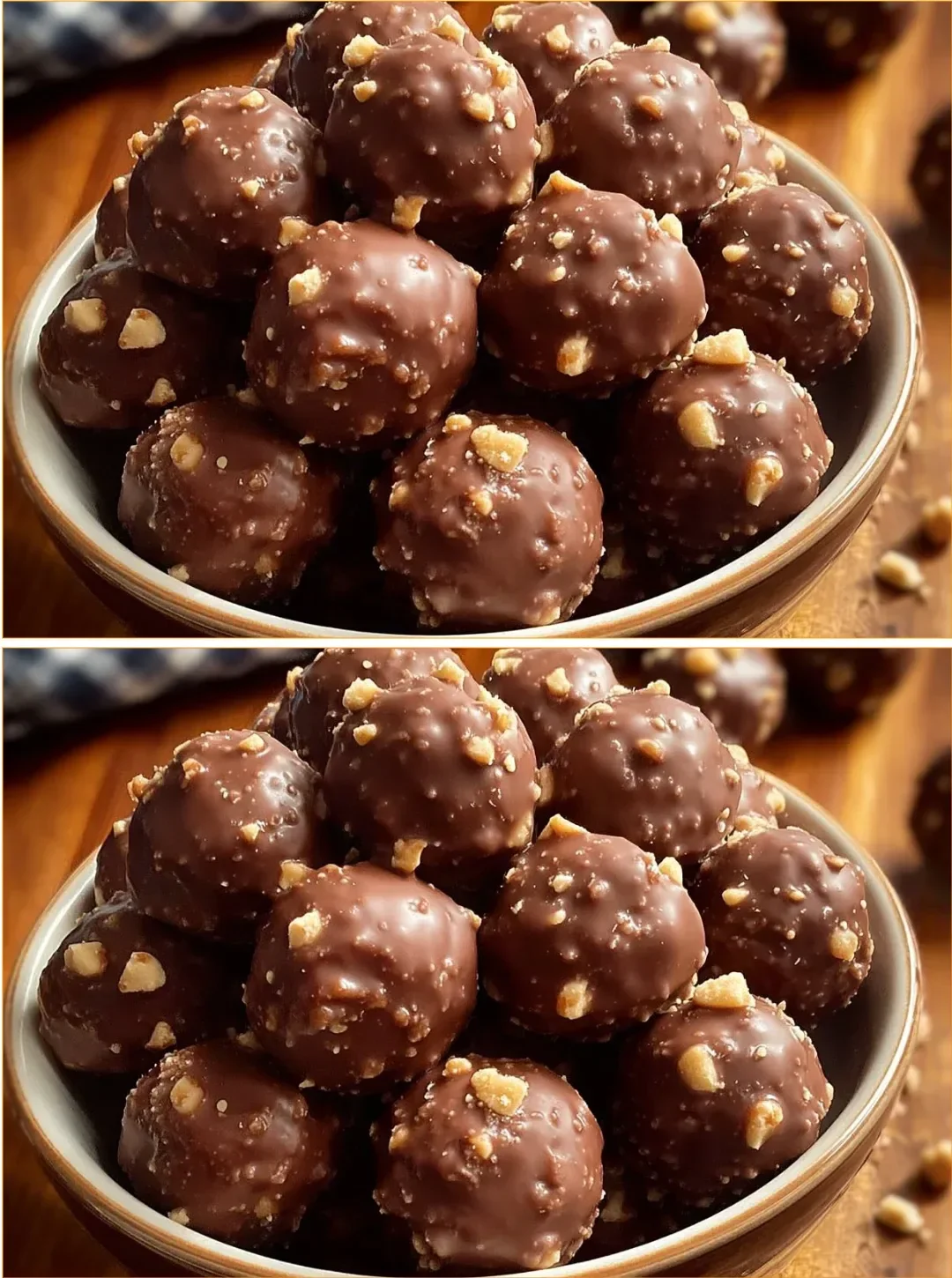 Delicious homemade Butterfinger Balls dessert made with chocolate and peanut butter.