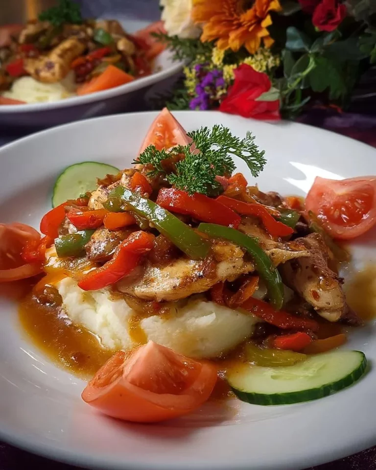 Delicious chicken skillet with vibrant vegetables cooked in a pan