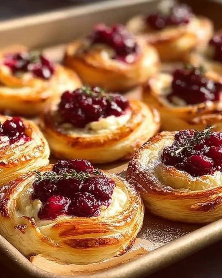 Cranberry Brie Bites served on a platter, ideal for festive occasions.