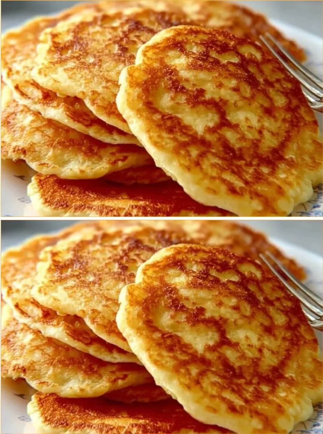 Crispy potato pancakes served on a plate with sour cream