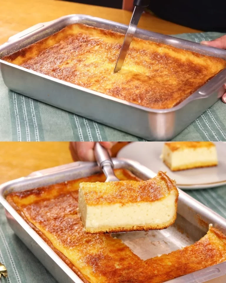 Delicious custard cake topped with fresh fruit and whipped cream