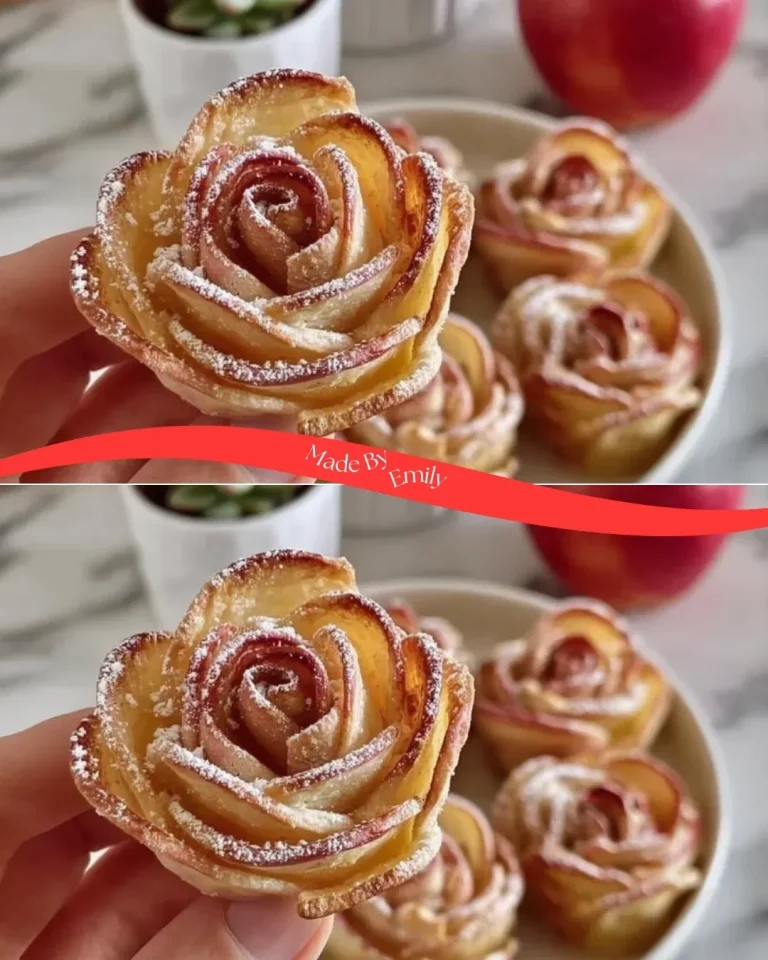 Beautifully arranged delicate apple rose pastry blooms on a dessert plate.