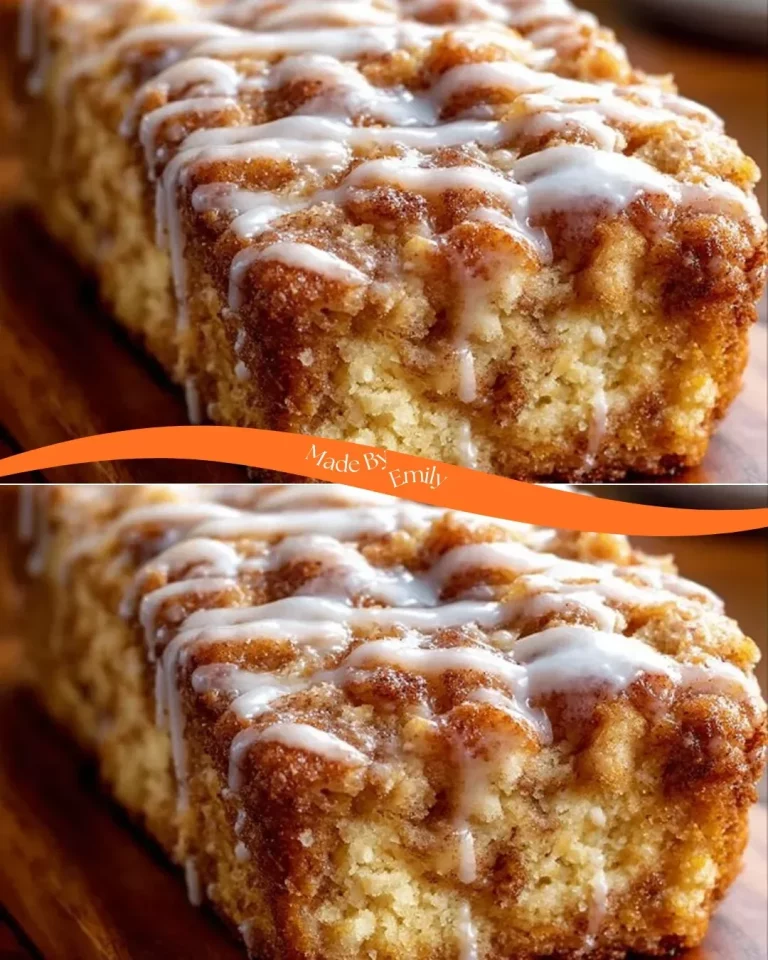 Loaf of easy Amish apple fritter bread on a wooden table with apples and cinnamon