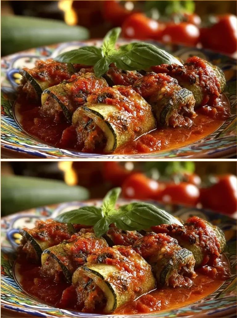 Italian stuffed zucchini filled with savory ingredients and herbs