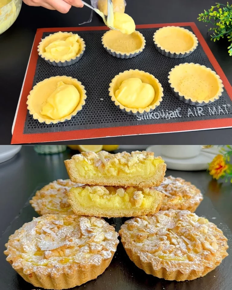 Delicious lemon tartlets with a golden crust and fresh lemon filling