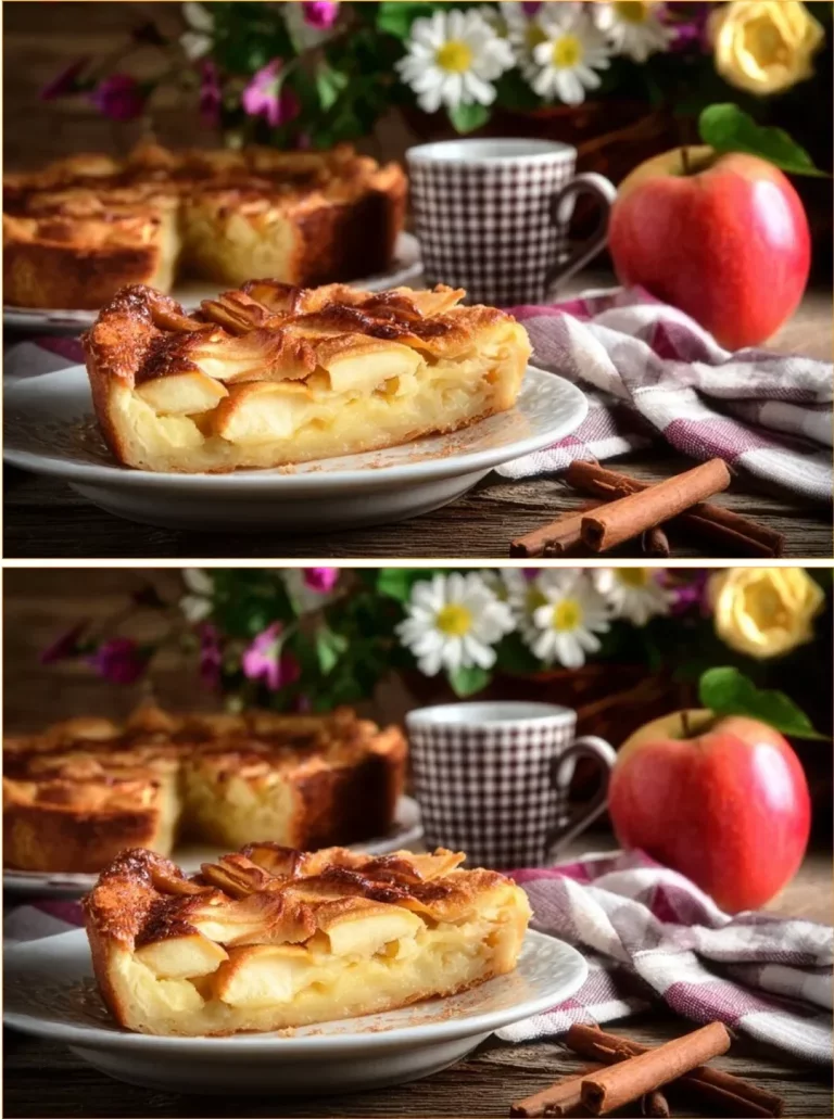 Homemade Lenten Apple Pie with golden crust and spiced apple filling