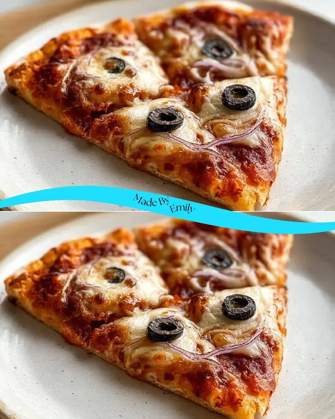 Low calorie Greek yogurt pizza dough recipe on a wooden board.