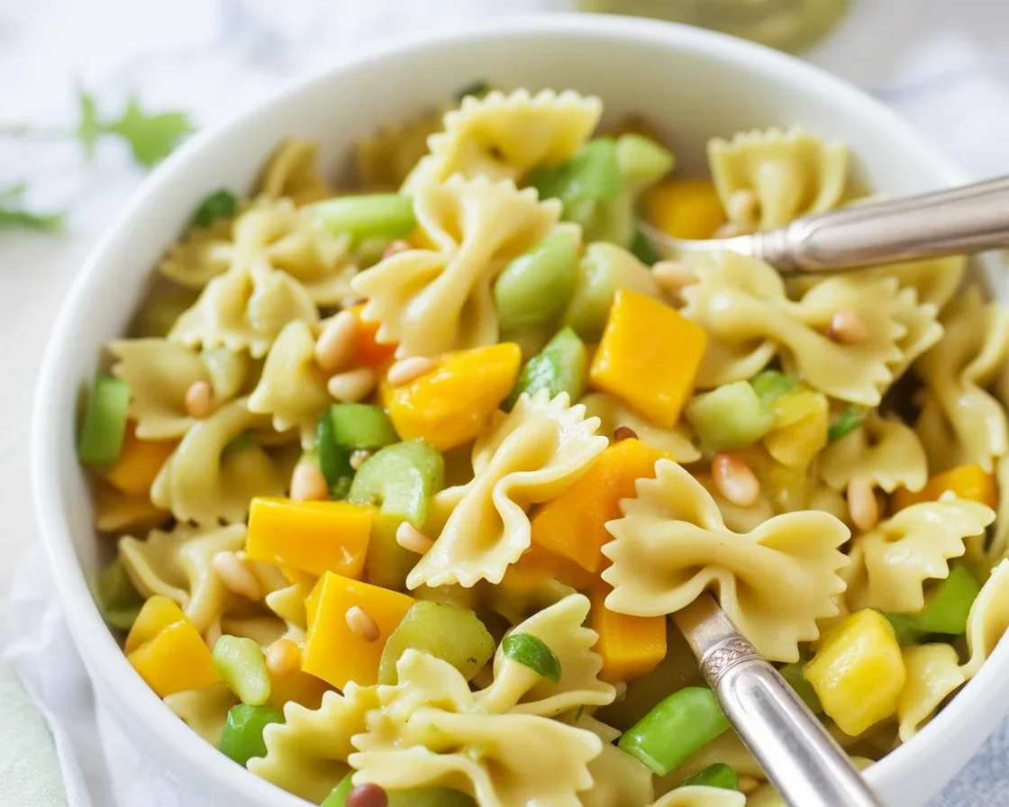 Delicious Mango Avocado Salad featuring diced mango and creamy avocado in a vibrant bowl.
