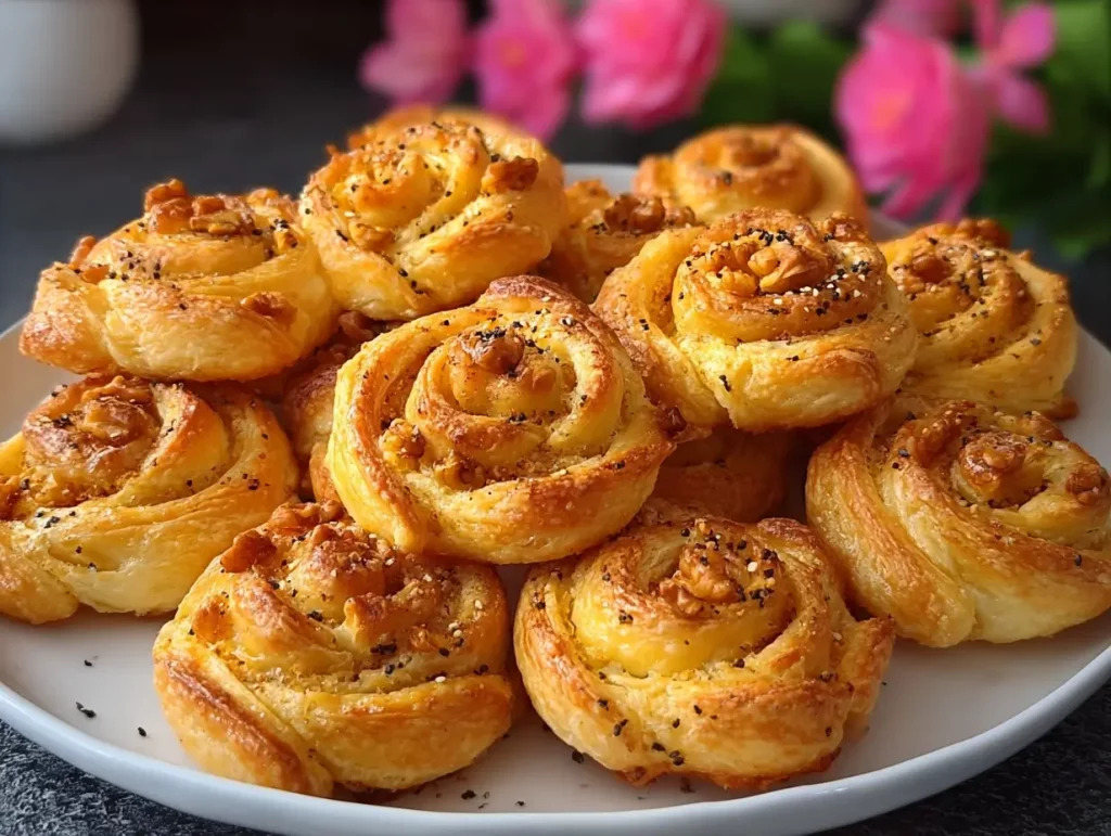 Classic Rose Pastries with Walnuts