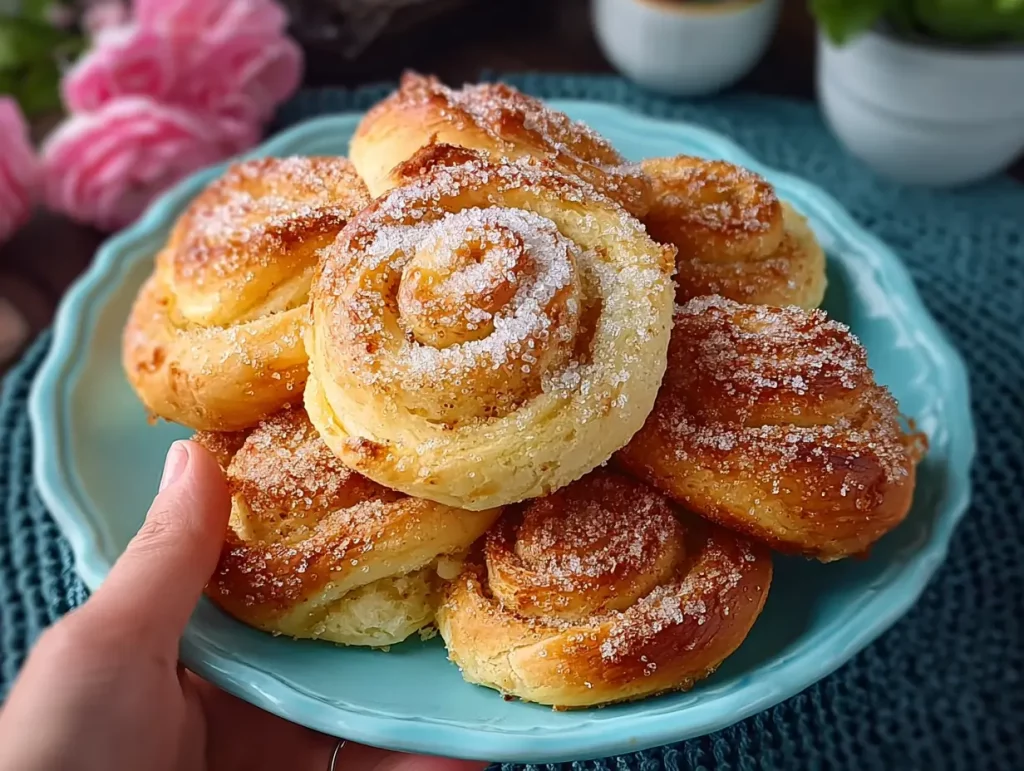 Sugar-Dusted Rose Pastries