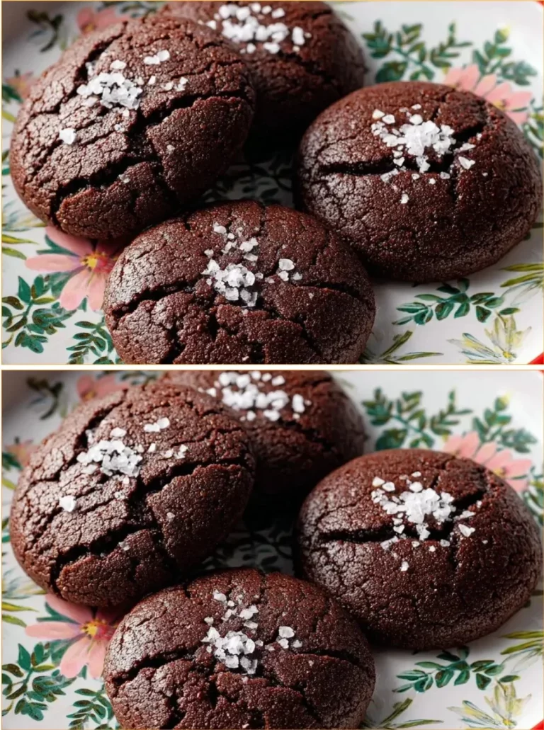 Delicious Moist Cocoa Cookies stacked on a plate with chocolate drizzle.
