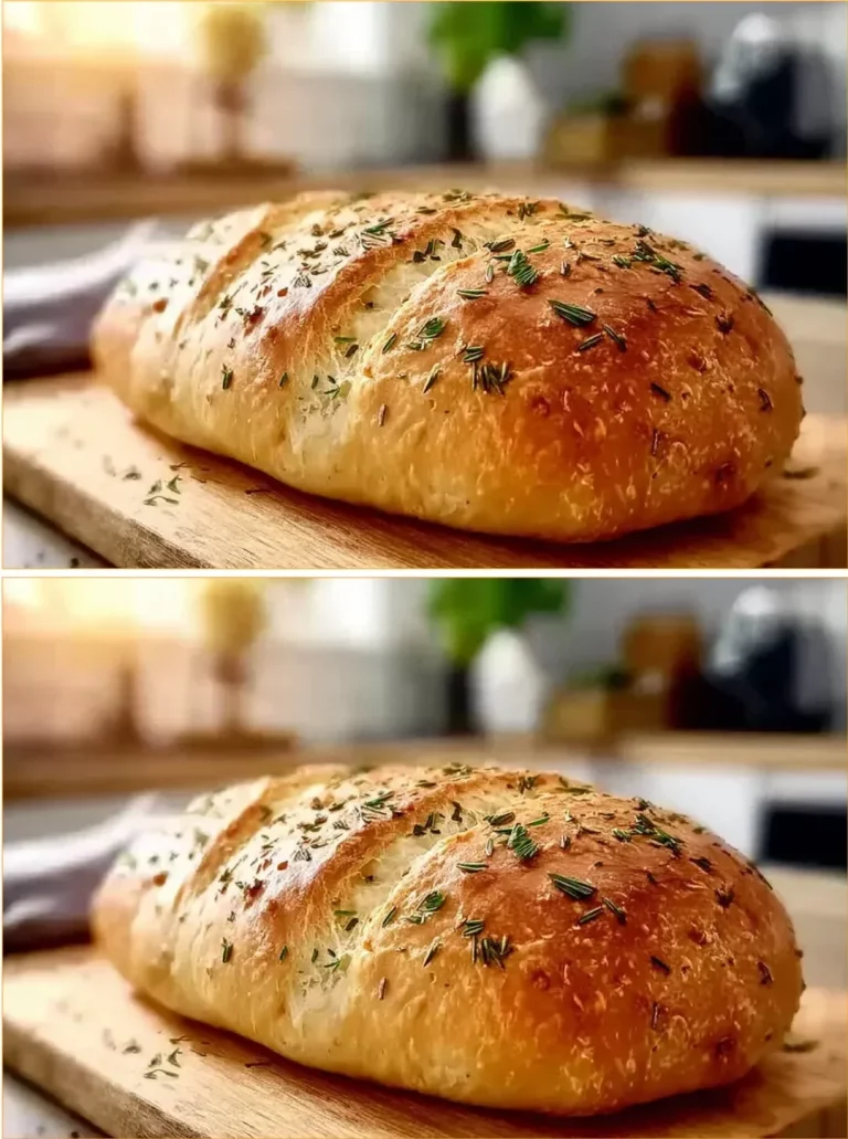 Rustic Rosemary & Garlic Flatbread with herbs and spices freshly baked