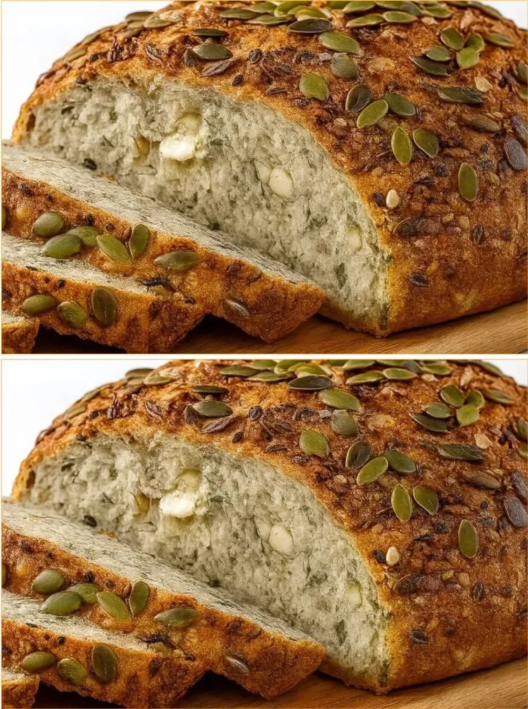 Savory Seed Loaf with a blend of nutritious seeds on a wooden board
