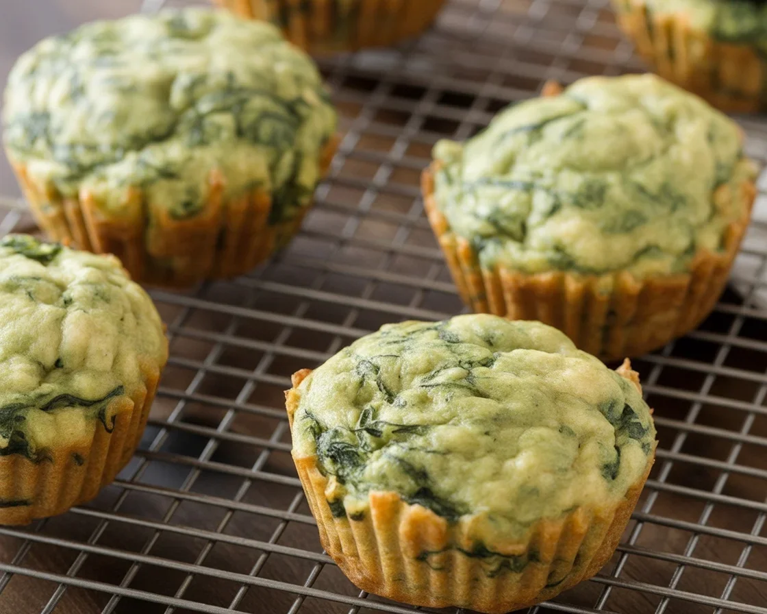 Savory spinach feta muffins with fresh ingredients ready to be served
