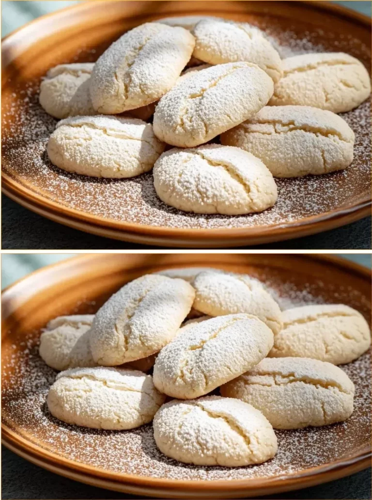 Delicious three-ingredient flour cookies on a plate
