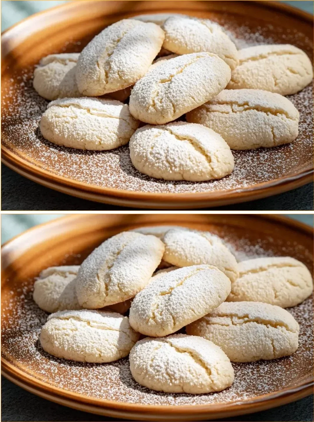 Delicious three-ingredient flour cookies on a plate