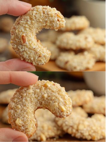 Half-Moon Walnut Cookies: 3-Ingredient Flourless Delight