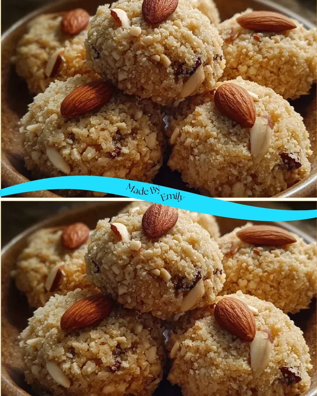 Freshly baked almond cookies on a cooling rack