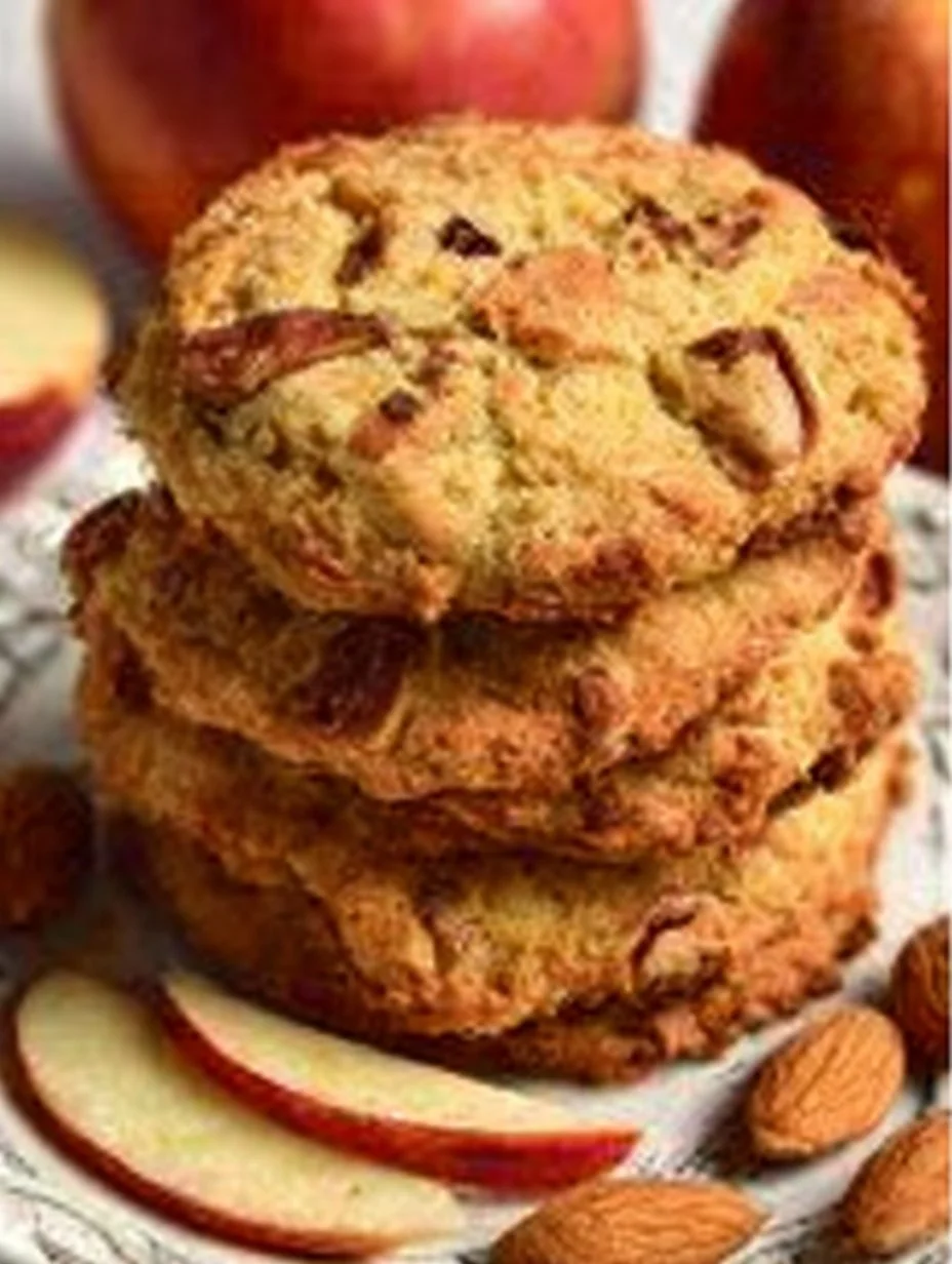Delicious Almond Flour Apple Cookies displayed on a plate.