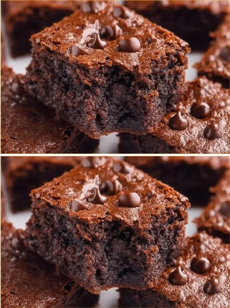 Fudgy almond flour brownies served on a plate with chocolate drizzle