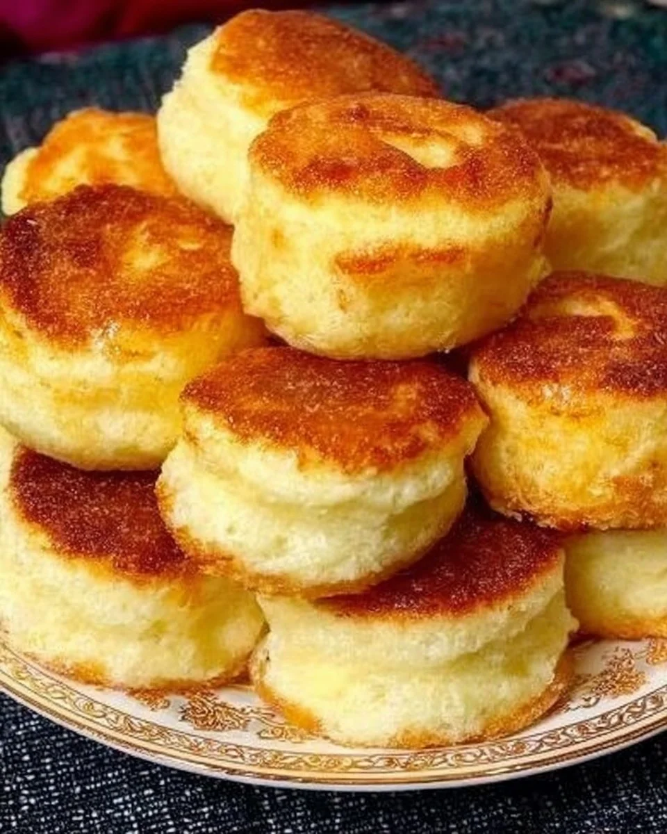 Stack of apple pancakes with fruit filling on a plate, drizzled with syrup